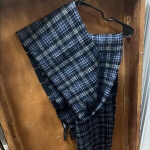 Club Monaco Plaid Blue and Black Scarf